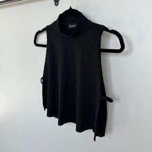 PLT Ribbed High-Neck Tank Open-Side Black (XS)